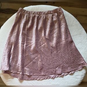 Metallic Pink Animal Print Pull-on Skirt